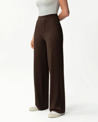 Asana relaxed straight pant - Dark brown
