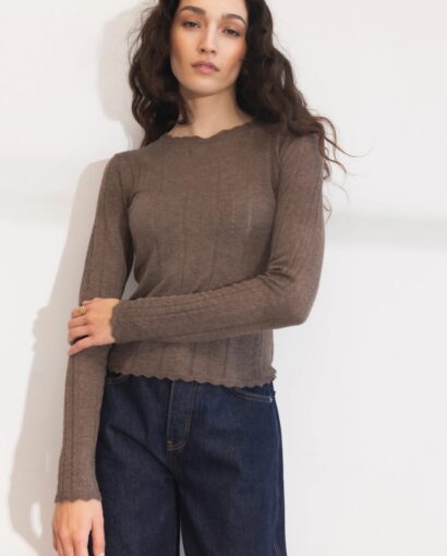 Safir knit top - Dark taupe mel