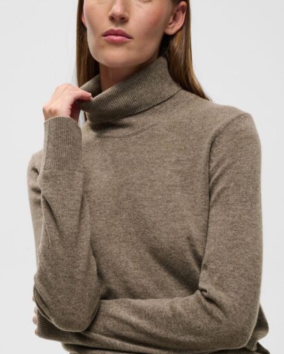 Pei Monika turtleneck - Chocolate brown melange