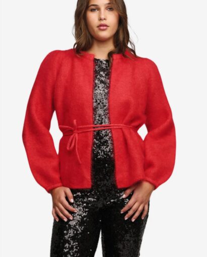 Fredrikke chunky cardigan - Bright red