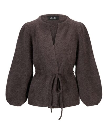 Fredrikke chunky cardigan  - Dark brown