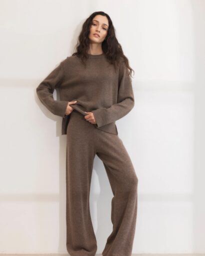 Talia knit trouser - Dark taupe