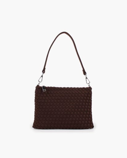 Annabel neoprene clutch - Dark brown